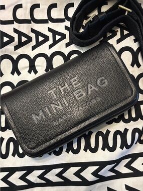 Marc Jacobs Black Pebbled Leather Mini Crossbody Belt Bag